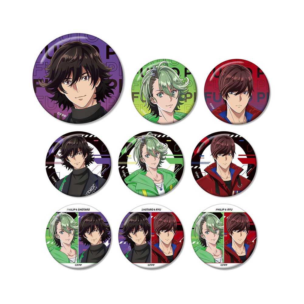 Anime "Futo Detective" Illustrated Tactical Fashion Version Trading Tin Badge Box of 9