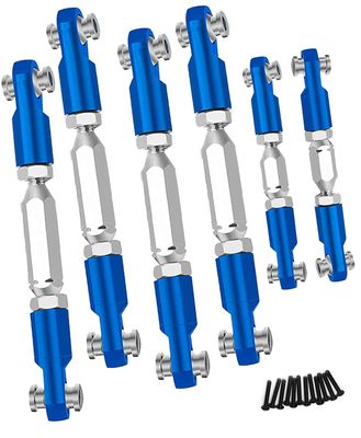 hopsupRC Aluminum Adjustable Turnbuckles Upgrades Part for 1/10 Senton MEGA550 4X4/Granite MEGA550 4X4,Alloy Adjustable Turnbuckles Camber Links Toe Link,6PCS Replace AR330446 AR330515,Navy Blue