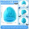 XunYee 4 Pieces Blue Fuzzy Wig Funky Clown Crazy Hair Wig Character Cosplay Costume Accessories for Kids Teens 100th Day of School Spirit Day Party Reading(Sky Blue) view 2