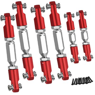 hopsupRC Aluminum Adjustable Turnbuckles Upgrades Part for 1/10 Senton MEGA550 4X4/Granite MEGA550 4X4,Alloy Adjustable Turnbuckles Camber Links Toe Link,6PCS Replace AR330446 AR330515,Red