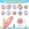 Frienda 60 Pcs Religious Gifts Christian Slap Bracelets with Badges Christian Gifts for Kids Jesus Love You Wristbands Bracelets for Vbs Sunday School Supplies Birthday Party Favors(Religious) view 3
