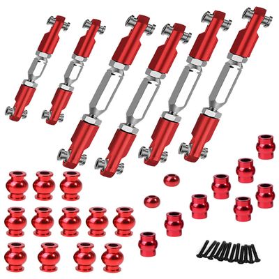 hopsupRC Upgrades Part for 1/10 Senton MEGA550/Granite MEGA550,Aluminum Adjustable Turnbuckles Camber Links Toe Link & Alloy Suspension Link Pivot Ball,Shock Pivot Ball Set,Red