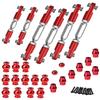 hopsupRC Upgrades Part for 1/10 Senton MEGA550/Granite MEGA550,Aluminum Adjustable Turnbuckles Camber Links Toe Link & Alloy Suspension Link Pivot Ball,Shock Pivot Ball Set,Red view 1
