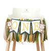 1st Birthday Monkey Banner - Safari Jungle Party High Chair Decor view 1