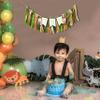 1st Birthday Monkey Banner - Safari Jungle Party High Chair Decor view 3