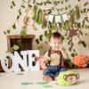 1st Birthday Monkey Banner - Safari Jungle Party High Chair Decor view 4