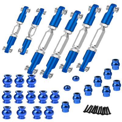 hopsupRC Upgrades Part for 1/10 Senton MEGA550/Granite MEGA550,Aluminum Adjustable Turnbuckles Camber Links Toe Link &Alloy Suspension Link Pivot Ball,Shock Pivot Ball Set,Navy Blue