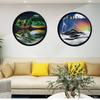 AECEVAN Wall Mount Moving Sand Art, 17.3'' Wall Mounted Rotate Sculpture 3D Deep Sea Sandscape Moving Display Round Glass Sandscape Moving Flowing Sand Frame, Wall Art Decor for Home Office view 2