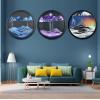 AECEVAN Wall Mount Moving Sand Art, 17.3'' Wall Mounted Rotate Sculpture 3D Deep Sea Sandscape Moving Display Round Glass Sandscape Moving Flowing Sand Frame, Wall Art Decor for Home Office view 2