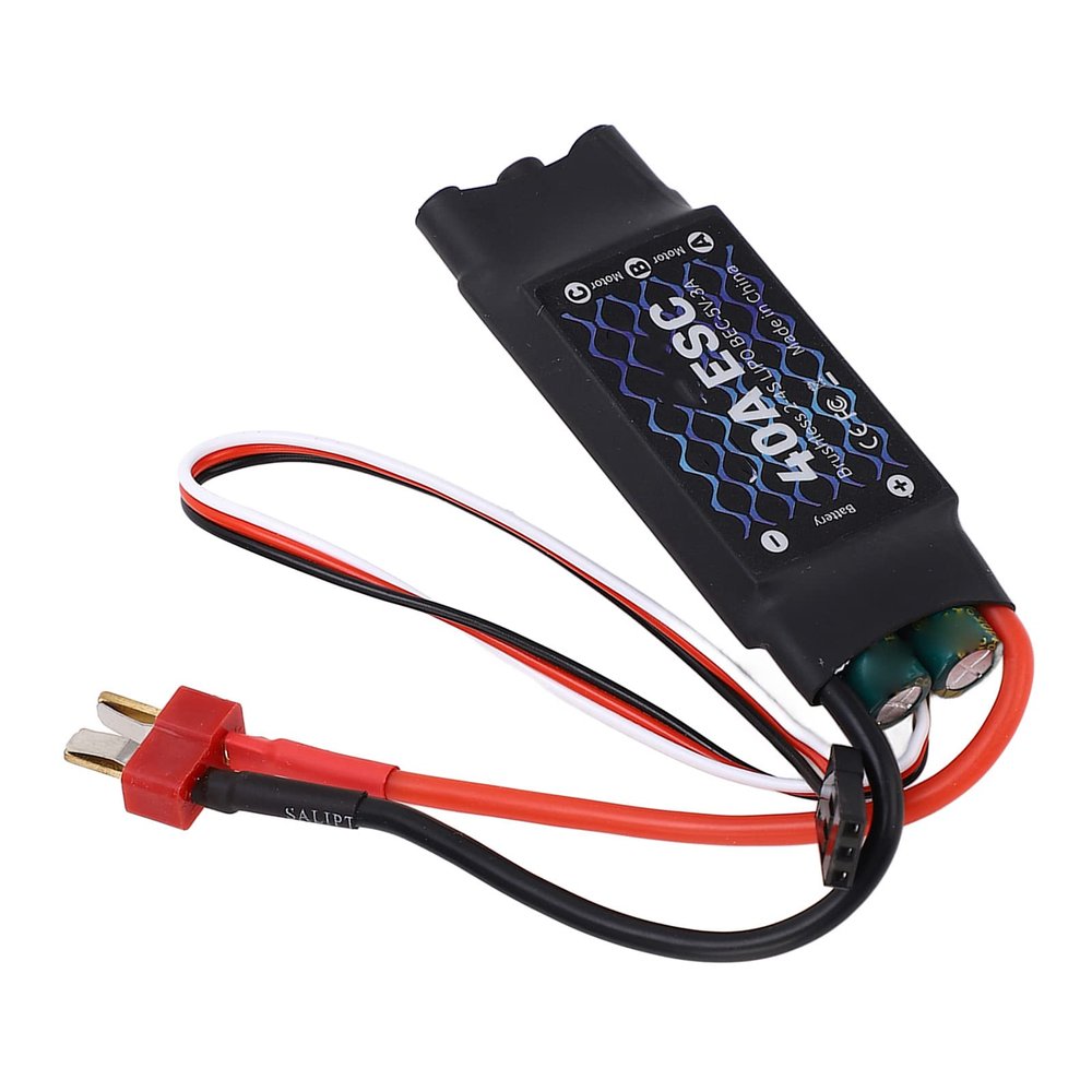 40A Brushless ESC, 24S 5V 3A BEC Electric Speed Controller with Male T Plug for RC Fixed Wing Aircraft for F450 Quad Rotor Drone 40A Esc Brushless Speed Controller