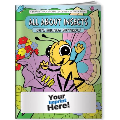 ZOCO - Custom Coloring Books in Bulk (300 Pack) - All About Insects with Belinda Butterfly - Educational Coloring & Activity Book for Schools, Day Care Centers, Garden Stores - Handout for Kids