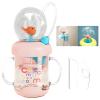 Tictoyo Drinking Cup with Whale Squirt - 2023 New Cute Whale Spray Water Cup, BPA Free Leak Proof Straw Cup Sippy Cups Kids Non Spill Water Bottle Weighted Straw Cups (220ml/Pink) view 1
