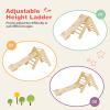 HONEY JOY 5 in 1 Wooden Climbing Toys for Toddlers, Triangle Climber with Ramp for Sliding or Climbing, Indoor Beech Montessori Triangle Climbing Arch Set for Daycare, Gym & Playground, Natural view 4