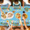 61 Pcs Train Birthday Decorations Chugga Choo Party Tableware Set Cartoon Car Plates Napkins and Tablecloth Transportation Themed Supplies for Birthday Parties Family Gathering Dinner Serve 20 Guests view 4