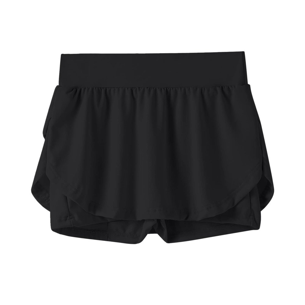 Toddler Kids Girls Fashionable Casual Tennis Fitness Yoga Running Sports Pockets Shorts Skirts Pink (Black, 8-9 Years)