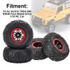 Pilipane 1/10 RC Tire,4pcs 2.2in Rim Plastic/Metal Tire Skin, Inflatable Tire Upgrade Spare Parts Remote Car Tyre with Pump Needle Connection Cable for Four-Wheel-Drive 1/10 RC Car Model view 4