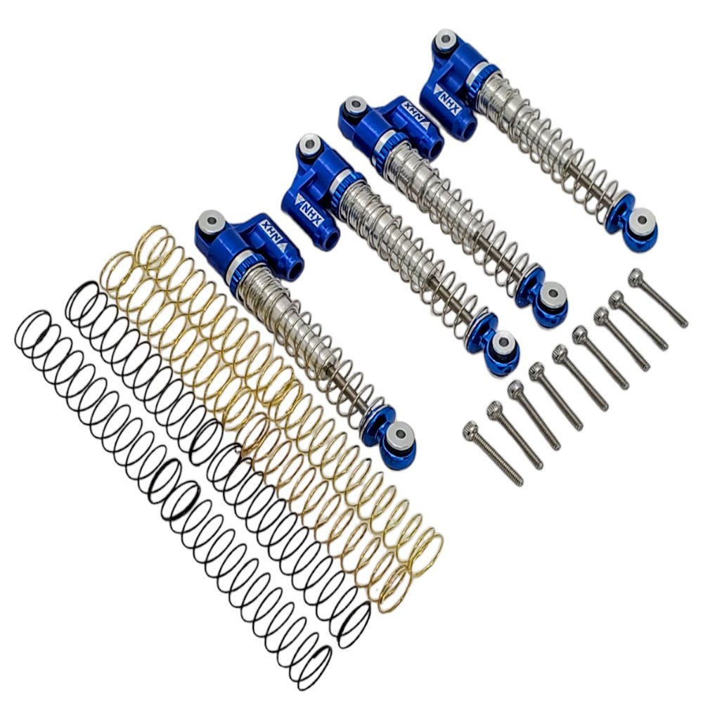 NHX RC 50mm Aluminum V2 Extended Piggyback Shock/Damper Set for SCX24 : Blue