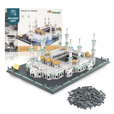 Alif and Friends Masjid Al Haram Building Blocks Set - 2000+ Pcs Perfect Eid Gifts for Kids, Islamic Gifts - Grand Mosque of Mecca Islamic Toys for Kids