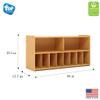 Tot Mate Natural Birch Plywood Diaper Wall Storage (Ready-to-Assemble) 46" W x 12.5" D x 23.5" H, Baby Diaper Caddy Organizer for Daycares, Nursery, 2 Large & 8 Small Storage Compartments view 2