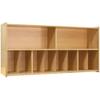 Tot Mate Natural Birch Plywood Diaper Wall Storage (Ready-to-Assemble) 46" W x 12.5" D x 23.5" H, Baby Diaper Caddy Organizer for Daycares, Nursery, 2 Large & 8 Small Storage Compartments view 3