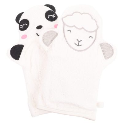 2pcs Bath Gloves Bath Wash Gloves Animal Shower Glove Baby Bath Mittens Kids Bath Loofah Sponge Infant Bath Sponge Bath Mitt Girls Glove Cotton Cute Bath Brush Child White