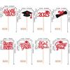 24 PCS 8th Grade Grad Cupcake Toppers Glitter Diploma Congrats Grad Cap 8th Grade Graduation Cupcake Picks for 2025 Kids Boys Girls Eighth Grade Graduation Party Cake Decorations Supplies Red view 2