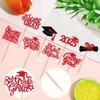 24 PCS 8th Grade Grad Cupcake Toppers Glitter Diploma Congrats Grad Cap 8th Grade Graduation Cupcake Picks for 2025 Kids Boys Girls Eighth Grade Graduation Party Cake Decorations Supplies Red view 3