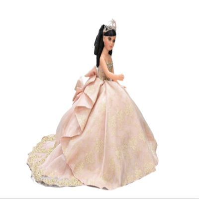 A&C Quinceaeras and More Last Doll Sweet Sixteen Doll Muneca para Quinceanera Blush Flower dress Muneca con Vestido Bow Dress