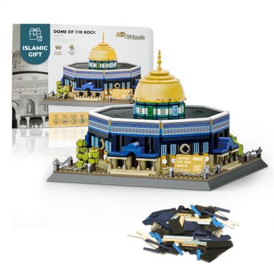 Alif and Friends Dome of The Rock Building Blocks Set - 900+ Pcs Islamic Building Toys - Al-Aqsa Mosque Perfect Eid Gifts for Kids