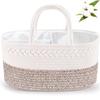 ABenkle Diaper Caddy Organizer, Boho Rustic Cotton Rope Nursery Baby Basket, Changing Table Organizer for Baby Diaper Storage and Baby Shower view 1