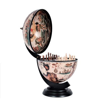 13" X 13" X 20" White Globe 13 Inches with Chess Holder