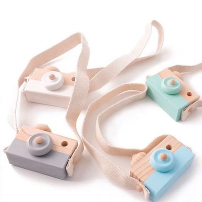 ToysCentral Basics Kids Wooden Toy Camera, Gray
