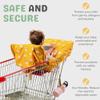 2-in-1 Baby Shopping Cart & High Chair Cover  Water-Resistant Padded Grocery Cart Seat Liner with Phone Pouch, Toy Loops & 360 Protection  Anti-Slip, Foldable, Travel Friendly Gender-Neutral Yellow view 3