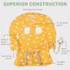 2-in-1 Baby Shopping Cart & High Chair Cover  Water-Resistant Padded Grocery Cart Seat Liner with Phone Pouch, Toy Loops & 360 Protection  Anti-Slip, Foldable, Travel Friendly Gender-Neutral Yellow view 4