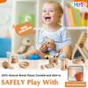 Wooden Baby Toy 8pcs, Montessori Toys for Babies 1-3 Years Old, Wooden Rattles Toy Set for Infant Grasping, Sensory Development, Gift for Baby Boys Girls (Natural Wood) view 3