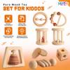 Wooden Baby Toy 8pcs, Montessori Toys for Babies 1-3 Years Old, Wooden Rattles Toy Set for Infant Grasping, Sensory Development, Gift for Baby Boys Girls (Natural Wood) view 4