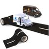 Road Tape Diecast Toy Trucks Set- Reusable, Realistic Road Tape, UPS Sprinter Van, and United States Postal Mail Truck- Pullback Truck Toys with Detailed Interior, Moveable Openable Door view 1