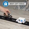 Road Tape Diecast Toy Trucks Set- Reusable, Realistic Road Tape, UPS Sprinter Van, and United States Postal Mail Truck- Pullback Truck Toys with Detailed Interior, Moveable Openable Door view 2