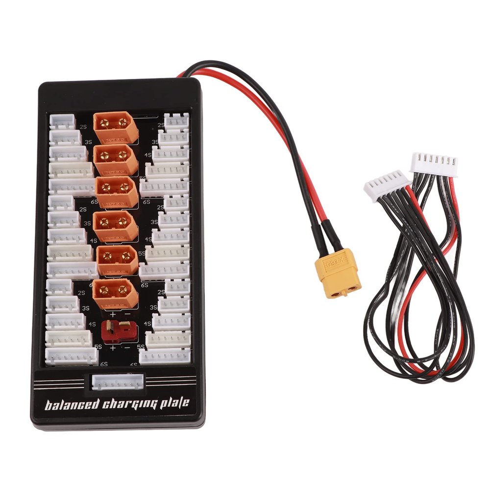 RC Charging Board, Parallel Balanced Plug for 2S-6S Batteries Multi Use Adapter for RC Hobbyists Drone Enthusiasts Home Charging Solutions