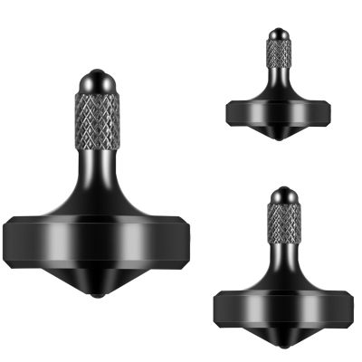 CHEETOP Exquisite Metal Spinning Top, Nicely Machined Stainless Steel Fidget Toy, Perfect Balance Spin Time for Over 9 Mins, Waste Time Efficiently, Easy to Work (Black, 3PCS Large+Medium+Small)