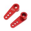 DiGiYes 2 Pack Metal 25T Servo Horn M3 Threads Steering Arm Compatible with RC Models/Car Truck Buggy (Red) view 1