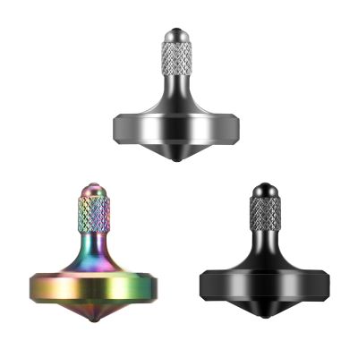 CHEETOP Exquisite Metal Spinning Top, Nicely Machined Stainless Steel Fidget Toy, Perfect Balance Spin Time for Over 9 Mins, Waste Time Efficiently, Easy to Work (Small, 3PCS Black+Silver+Iridescent)