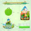 3PC Dinosaur Play Tents for Boys, Kids Play Tent with Ball Pit, Crawl Tunnel, Castle Tent for Toddlers, Baby Dinosaur World Playhouse Toys view 2
