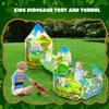 3PC Dinosaur Play Tents for Boys, Kids Play Tent with Ball Pit, Crawl Tunnel, Castle Tent for Toddlers, Baby Dinosaur World Playhouse Toys view 4