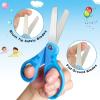 OIIJIOK Kids Scissors,5" Toddler Scissors with Cover,Student Blunt Tip Scissors with Comfort Grip,Safety for School Craft Cutting Paper(5 Pack) view 4