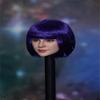 1/6 Scale Female Head Sculpt,European Girl Suntan Skin Planted Hair Head Carved Carving for 12inch Female PH TBL JO Action Figure Collection (Purple Hair) view 2
