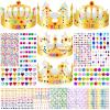 MGZTTHW Gold Paper Crowns, 35pcs Diy Birthday King Crowns Craft to Decorate, Paper Prince Princess Crown Hats for Back to School Classroom view 1