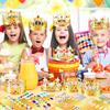 MGZTTHW Gold Paper Crowns, 35pcs Diy Birthday King Crowns Craft to Decorate, Paper Prince Princess Crown Hats for Back to School Classroom view 4