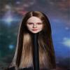 1/6 Scale Female Head Sculpt,European Girl Suntan Skin Planted Hair Head Carved Carving for 12inch Female PH TBL JO Action Figure Collection (Brown Straight Hair) view 1