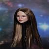 1/6 Scale Female Head Sculpt,European Girl Suntan Skin Planted Hair Head Carved Carving for 12inch Female PH TBL JO Action Figure Collection (Brown Straight Hair) view 2